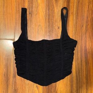 Black Ruched Women's Crop Top